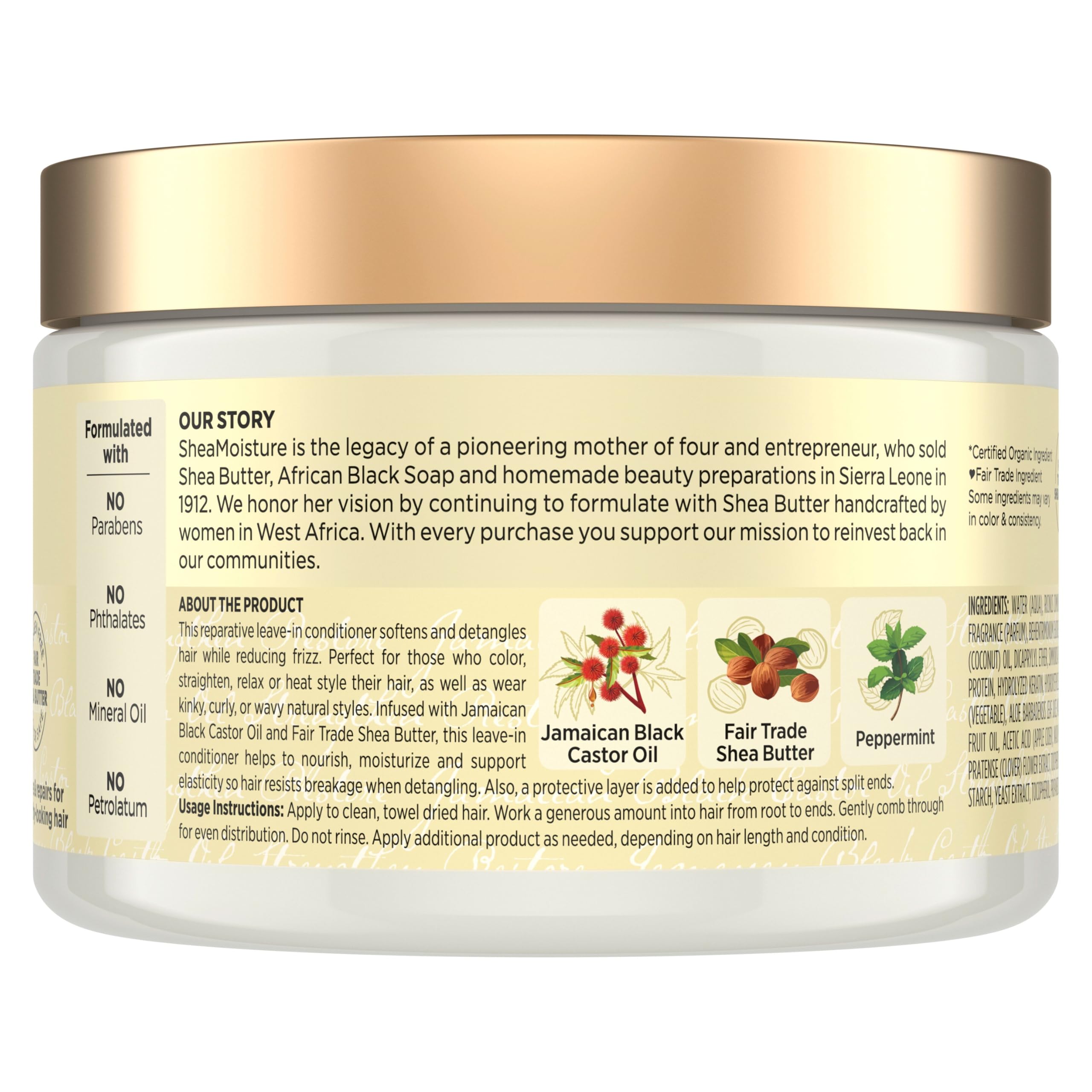 Shea Moisture Jamaican Black Castor Oil soin sans rinçage 340 ml