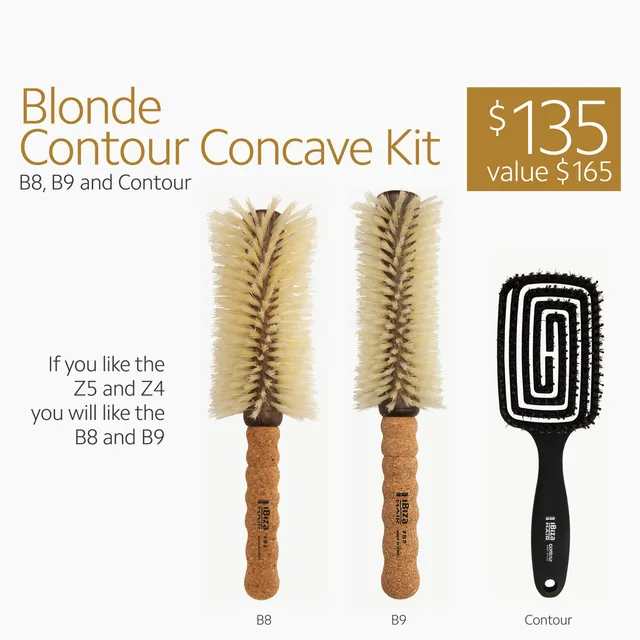 Ibiza Hair Blonde Contour Kit brosses rondes B8 B9