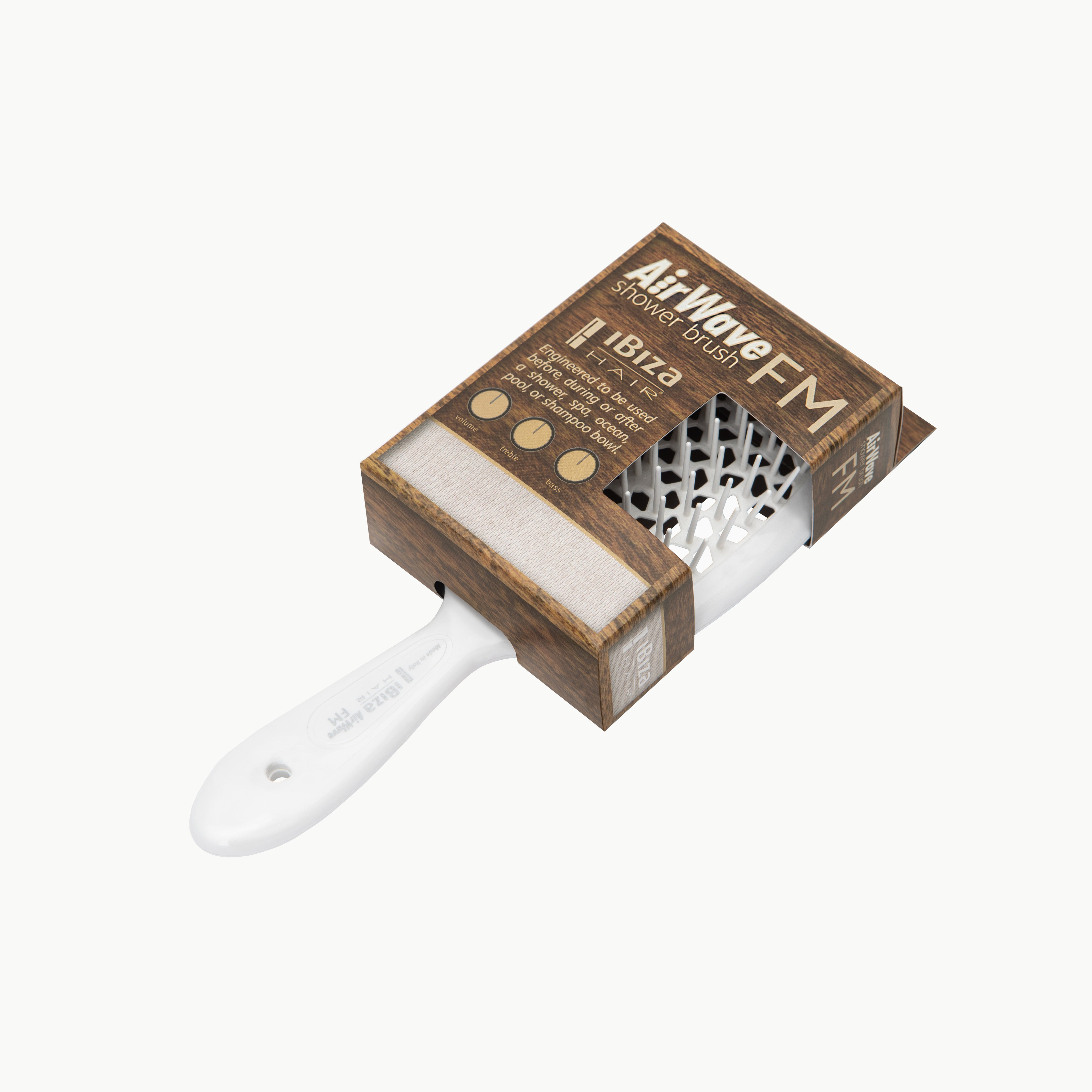 Ibiza Hair AirWave FM brosse douche blanche ventilée
