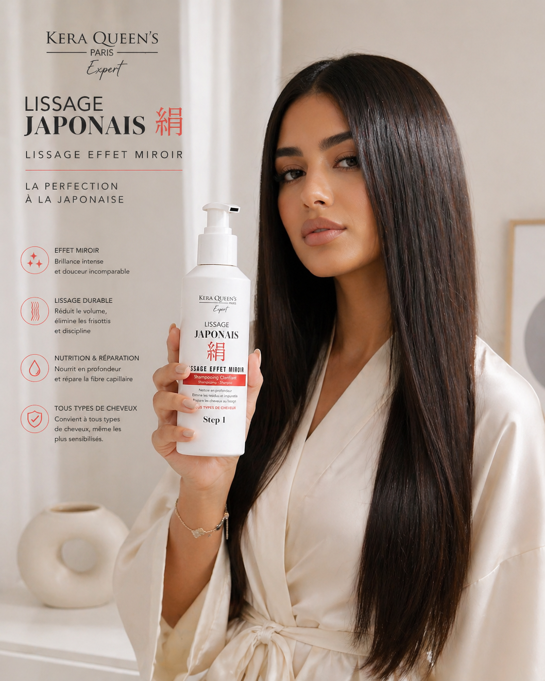 Kera Queen's Lissage Japonais Kit 3x150ml Effet Miroir