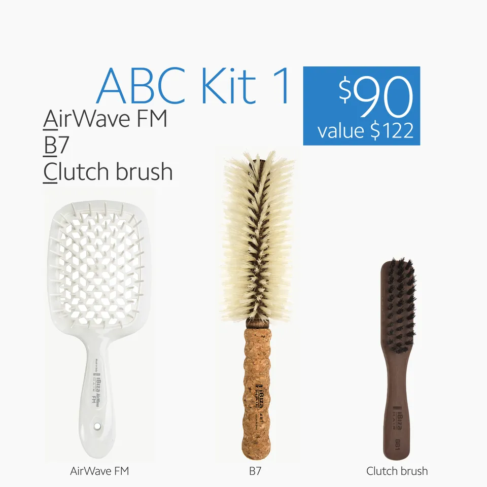 Ibiza Hair Kits ABC Kit 1 coffret 3 brosses coiffure