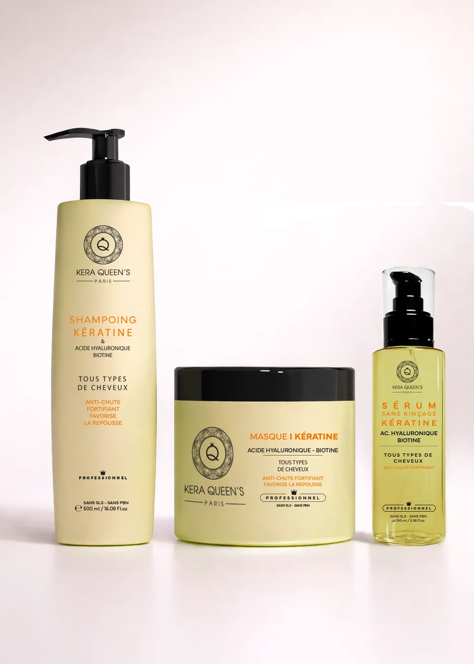 Kera Queen's Rituel Biotine kit trio volume cheveux fins