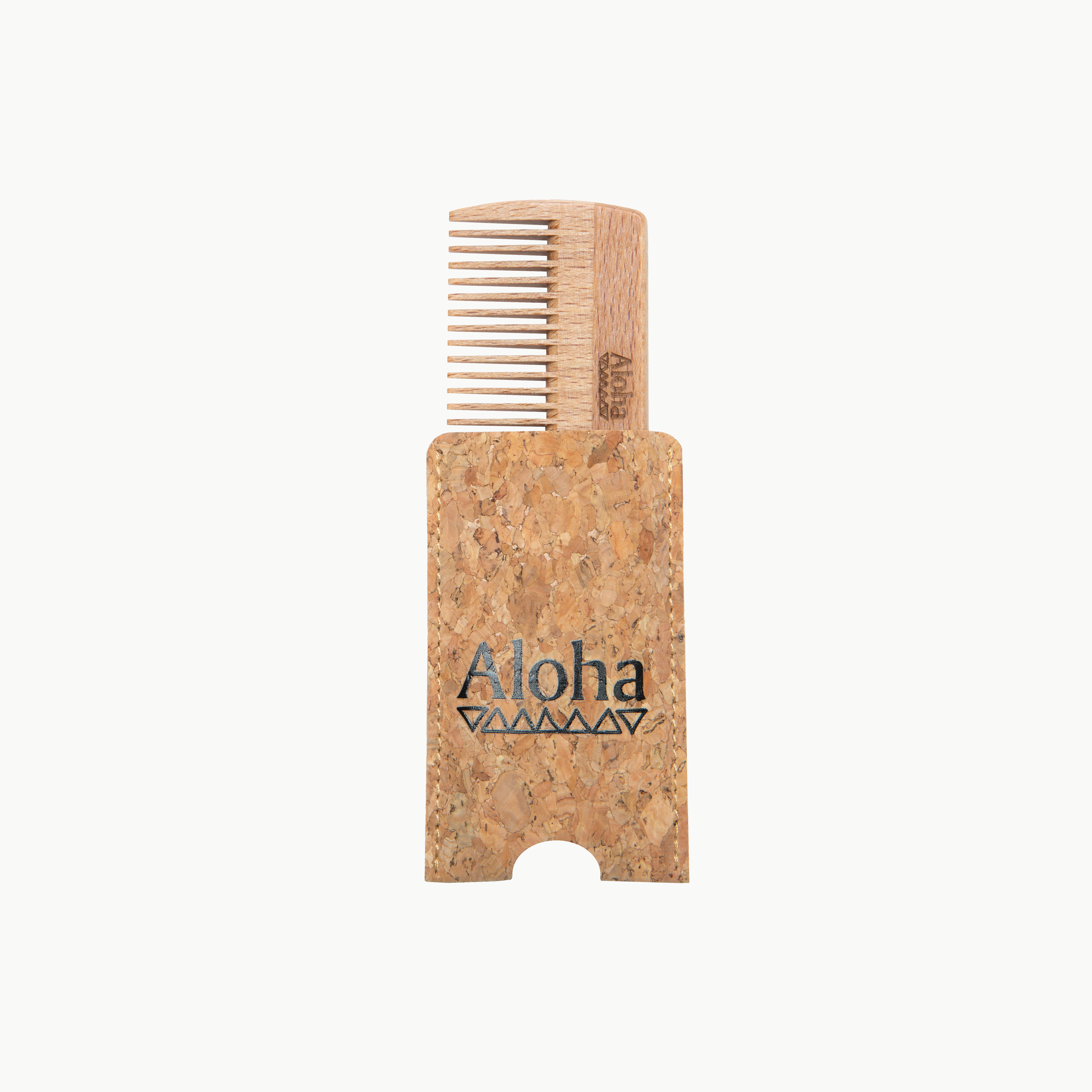 Ibiza Hair Aloha EU08 peigne barbe bois étui liège