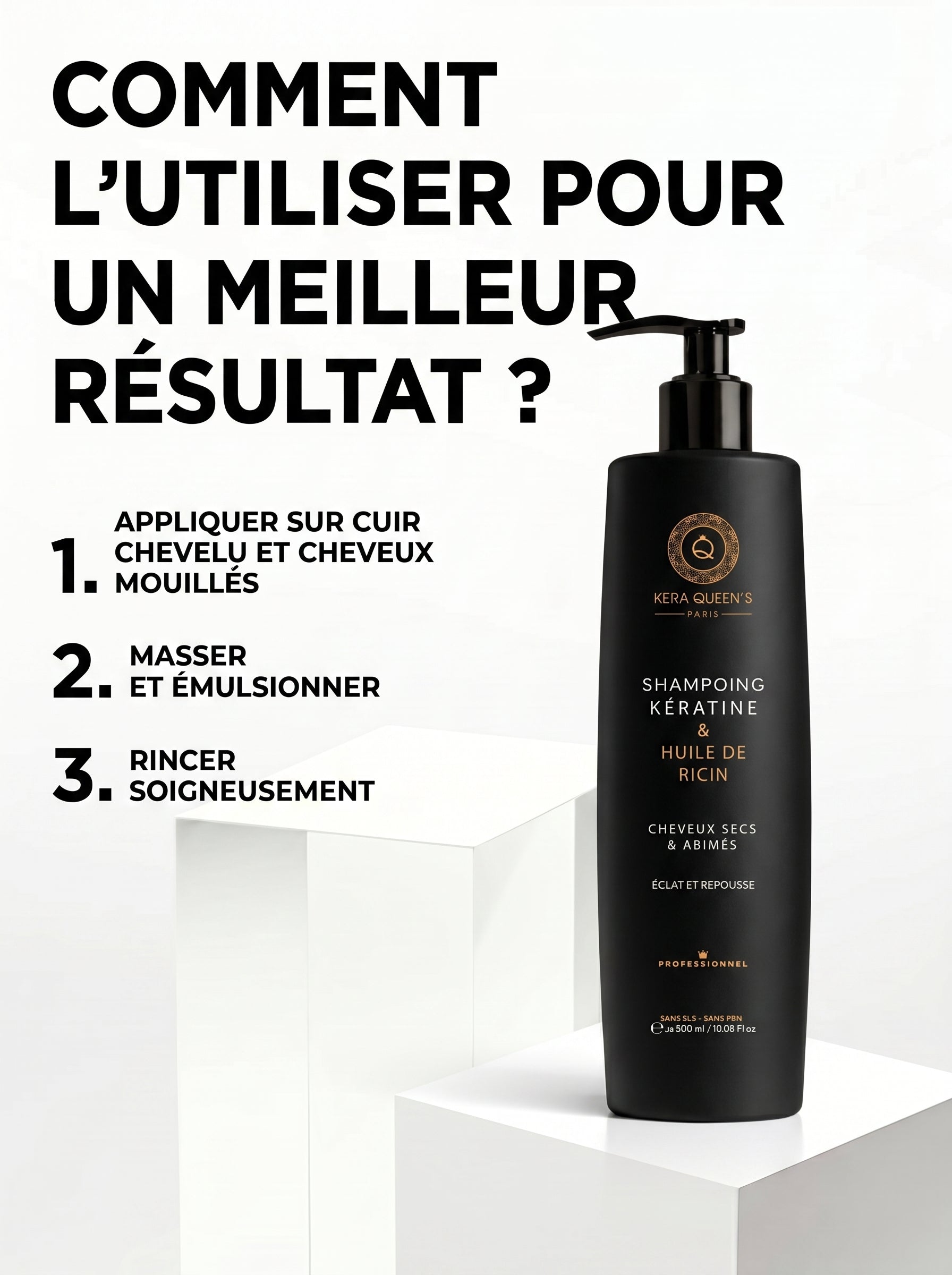 Kera Queen's Rituel Ricin kit trio pousse cheveux abîmés