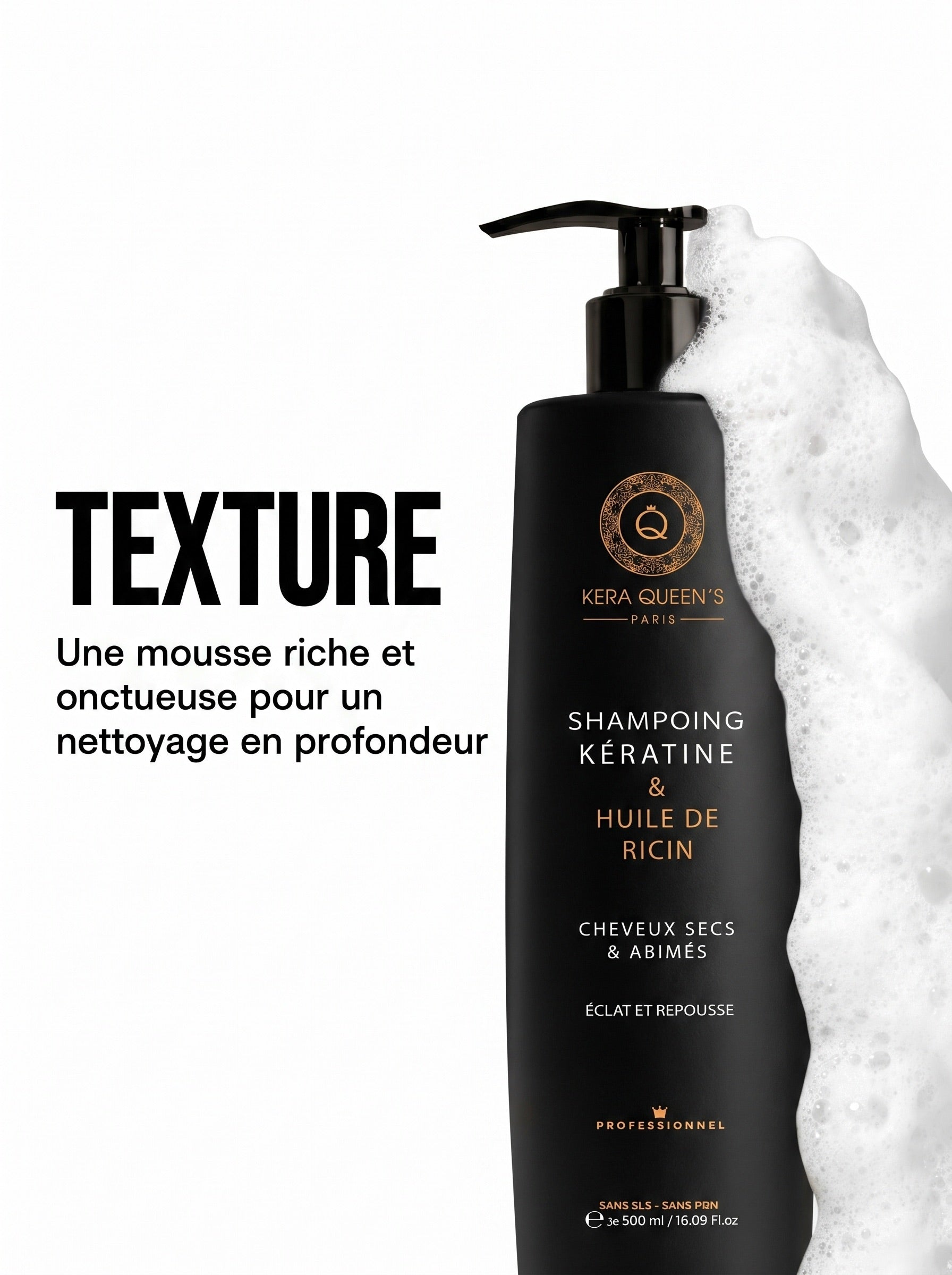 Kera Queen's Rituel Ricin shampoing 500ml huile de ricin