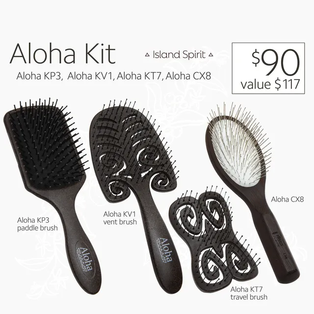 Ibiza Hair Aloha Kit 4 brosses paddle vent voyage
