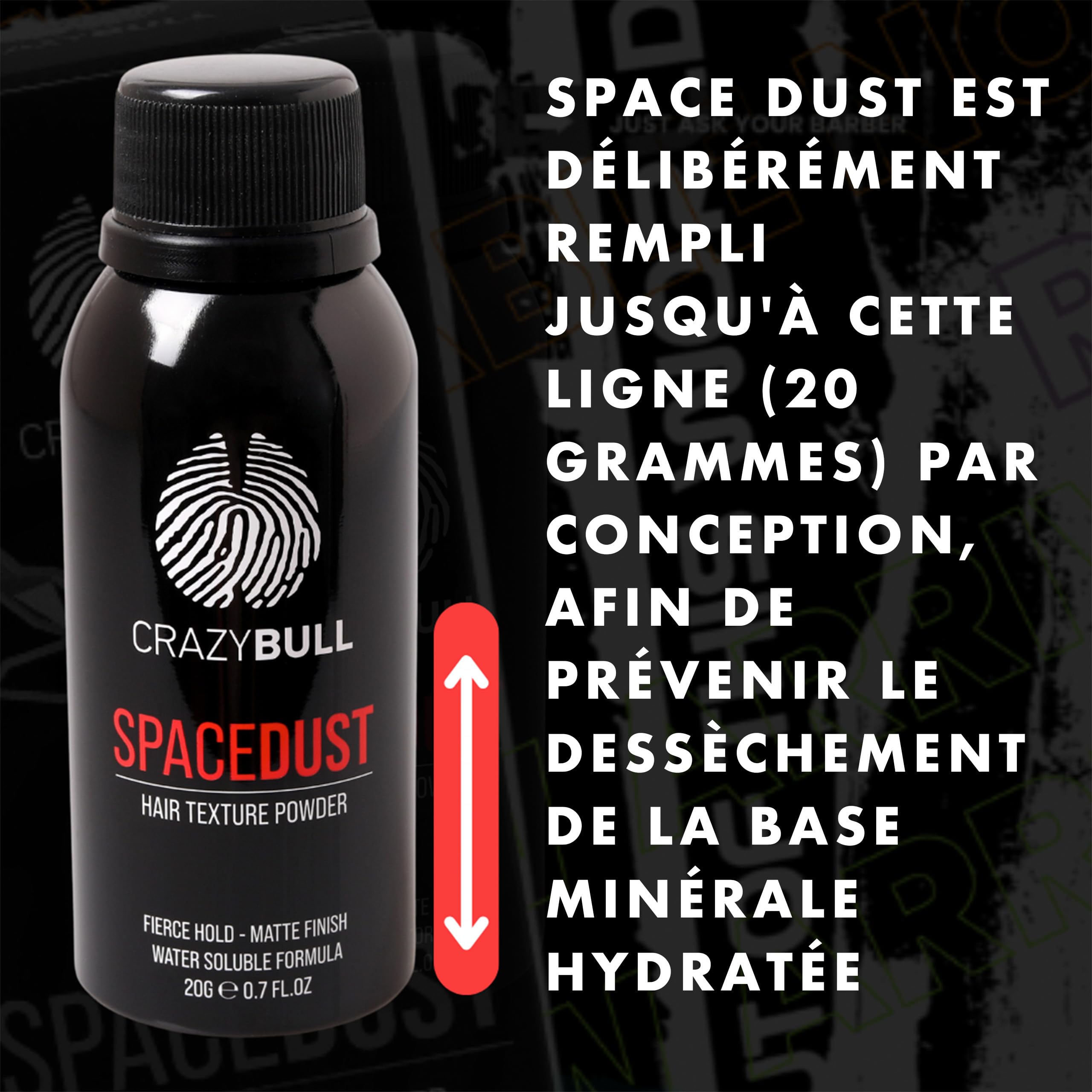 Crazy Bull Space Dust poudre cheveux mat volume fort