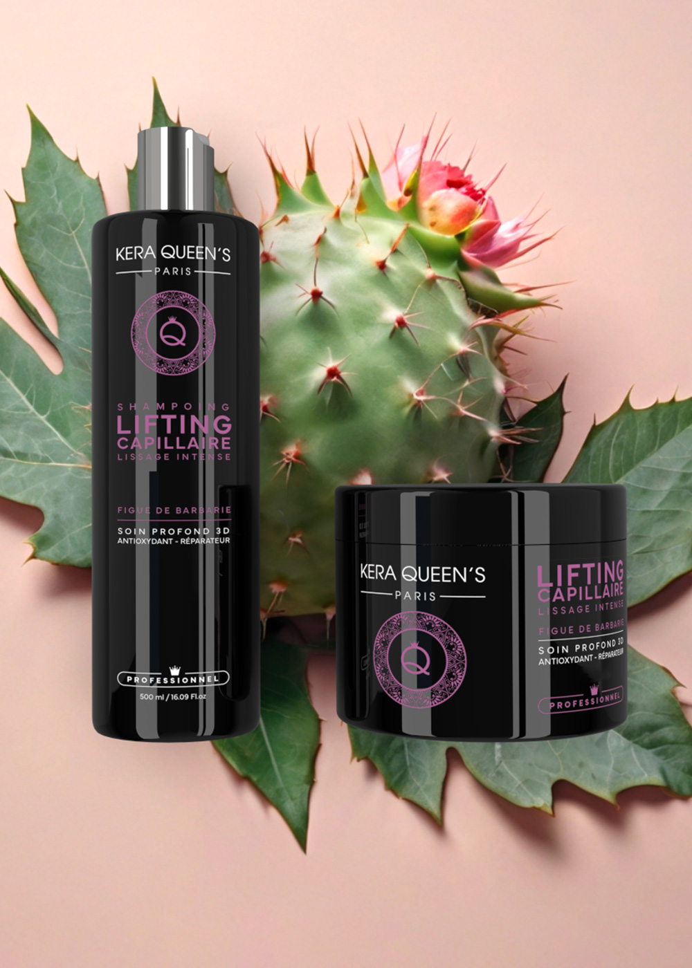 Kera Queen's Lifting Figue de Barbarie Kit Duo 500 soin cheveux blancs