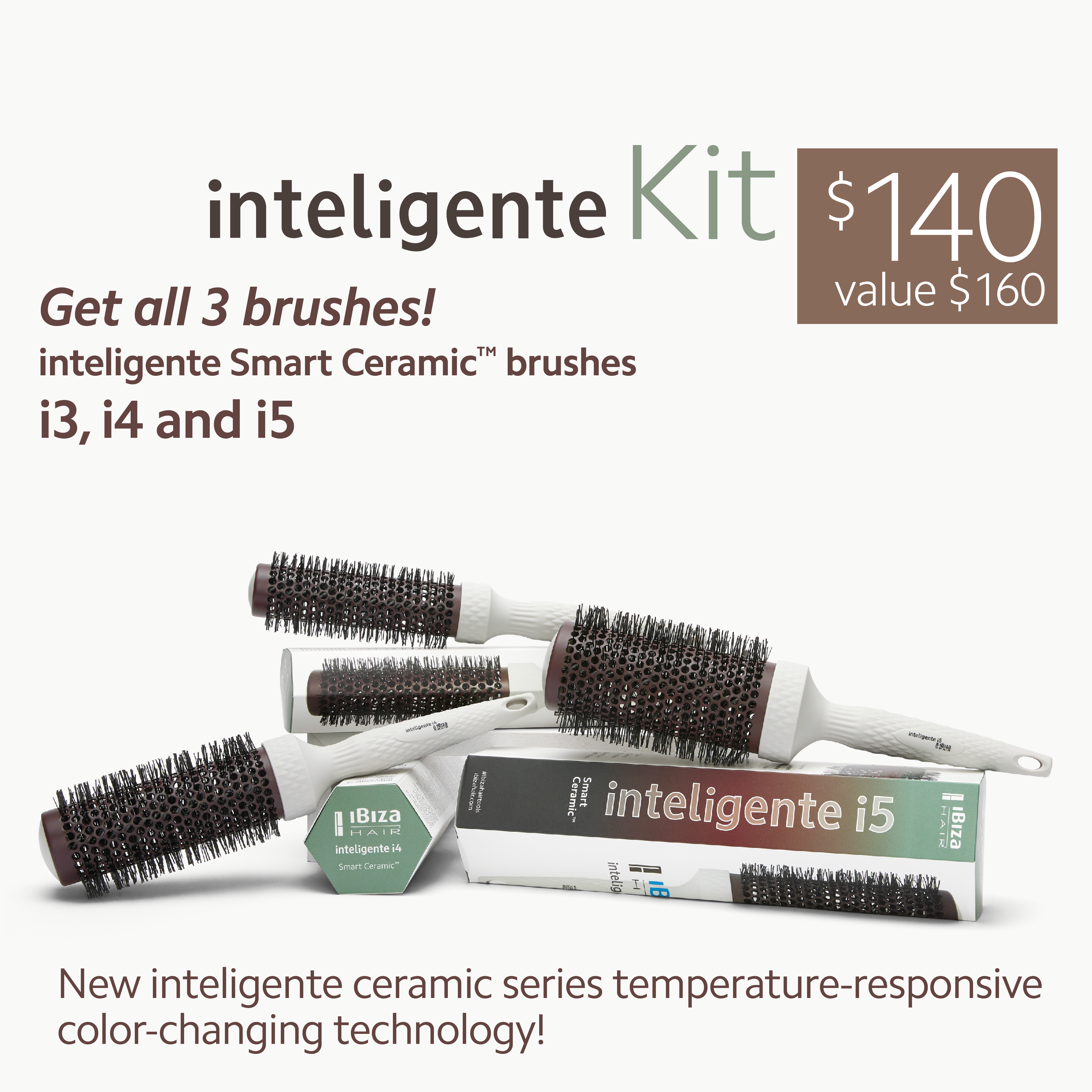 Ibiza Hair Inteligente Kit brosse ronde ceramique i3 i4 i5