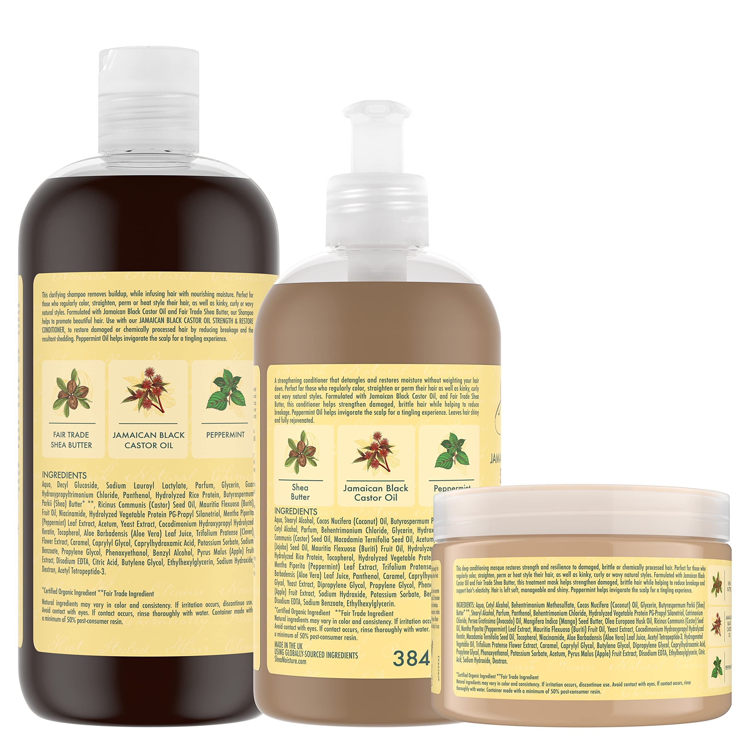 Shea Moisture Jamaican Black Castor Oil coffret 3 soins secs