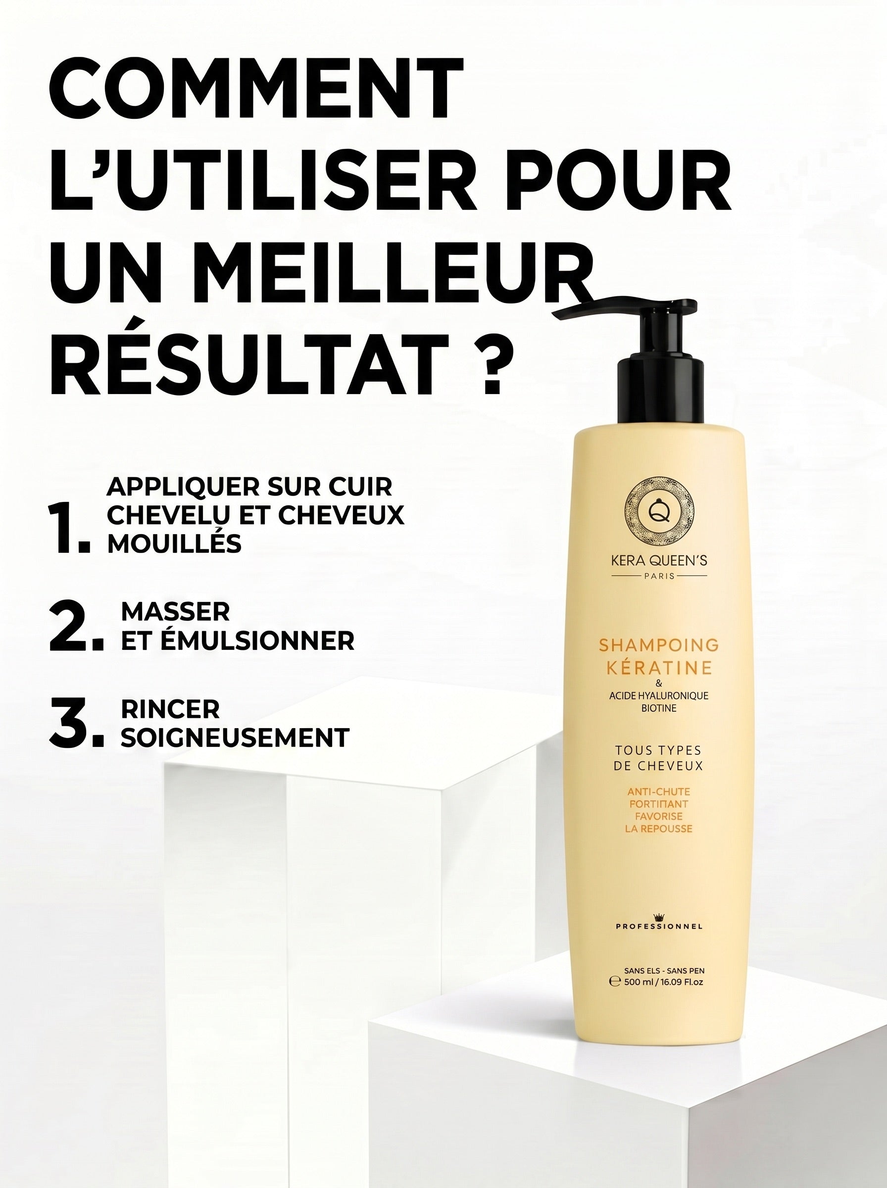 Kera Queen's Rituel Biotine kit trio volume cheveux fins
