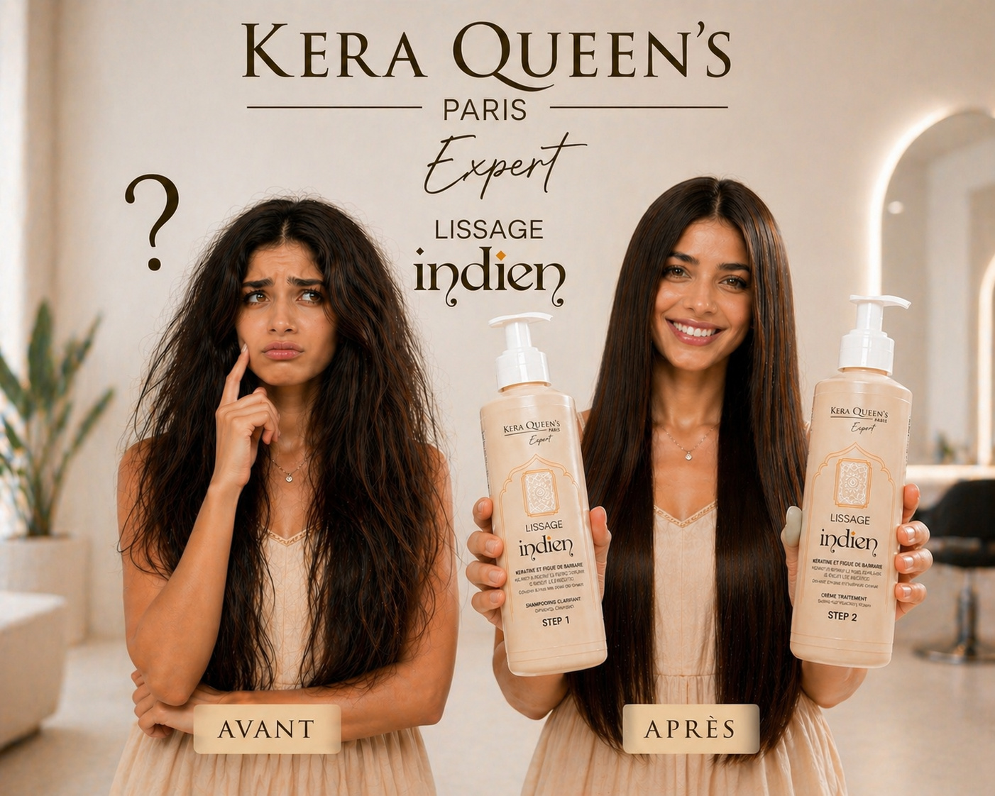 Kera Queen's Lissage Indien Anti-Frizz kit 3x150ml amla