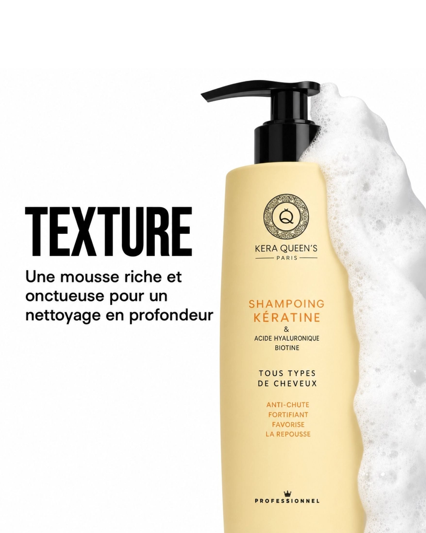 Kera Queen's Rituel Biotine Shampoing 500ml Sans Sulfate
