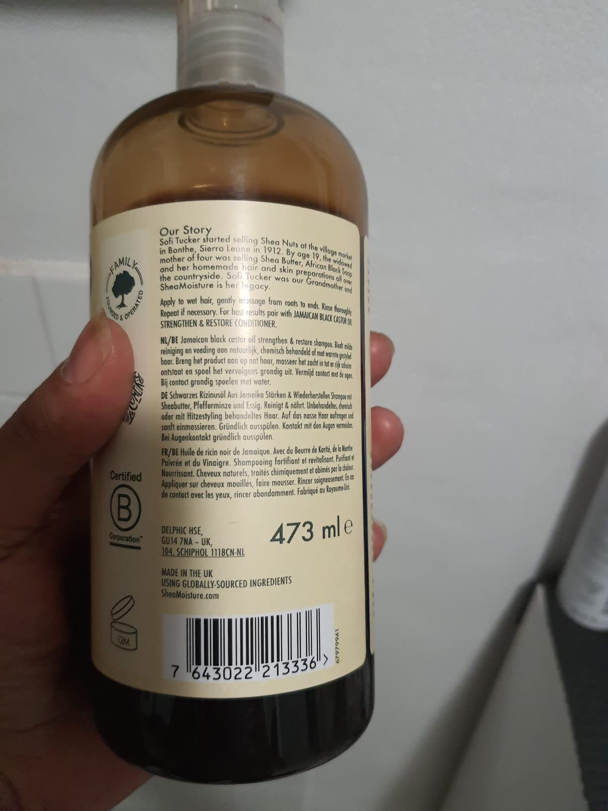 Shea Moisture Jamaican Black Castor Oil shampooing 473 ml