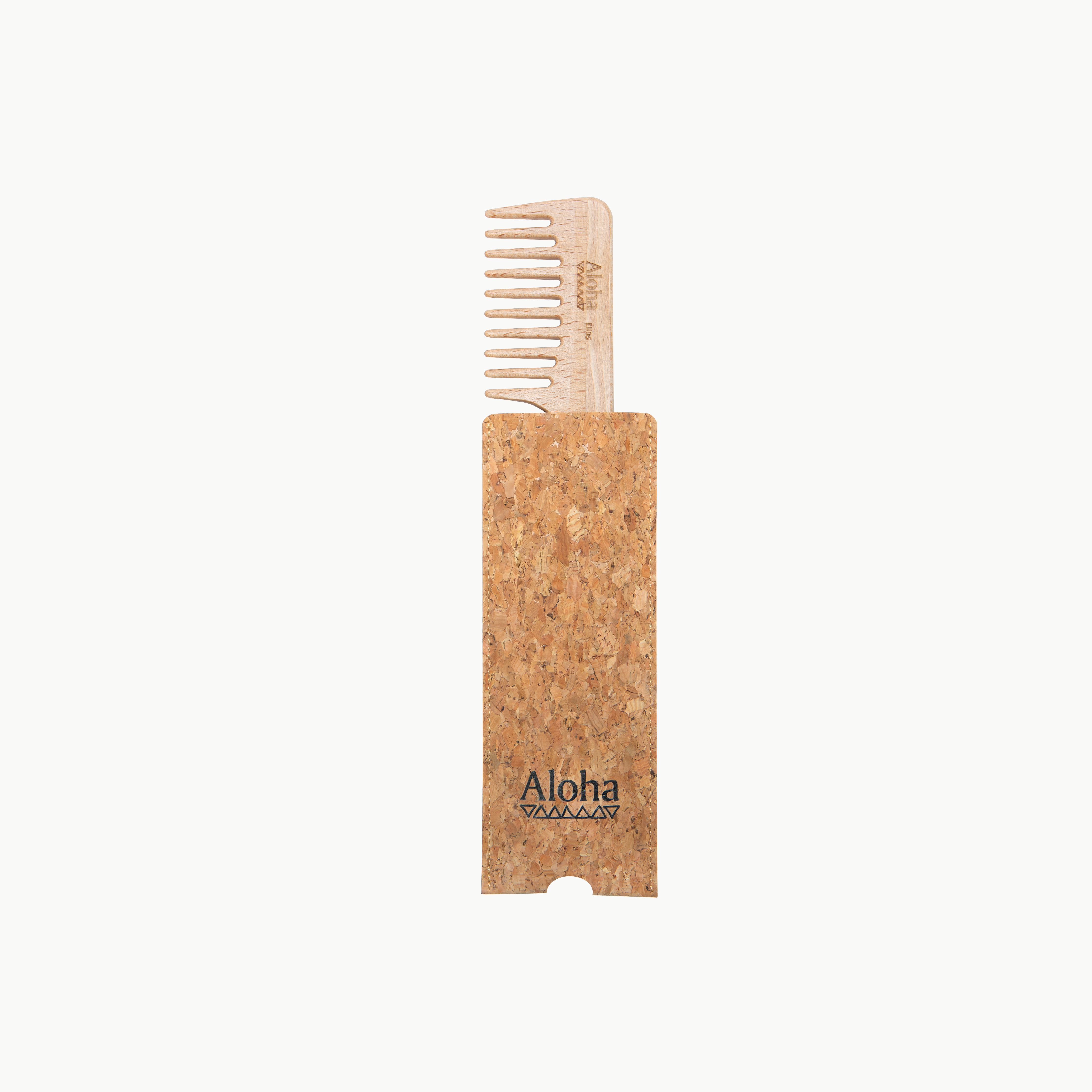 Ibiza Hair Aloha EU05 peigne manche bois avec étui liège