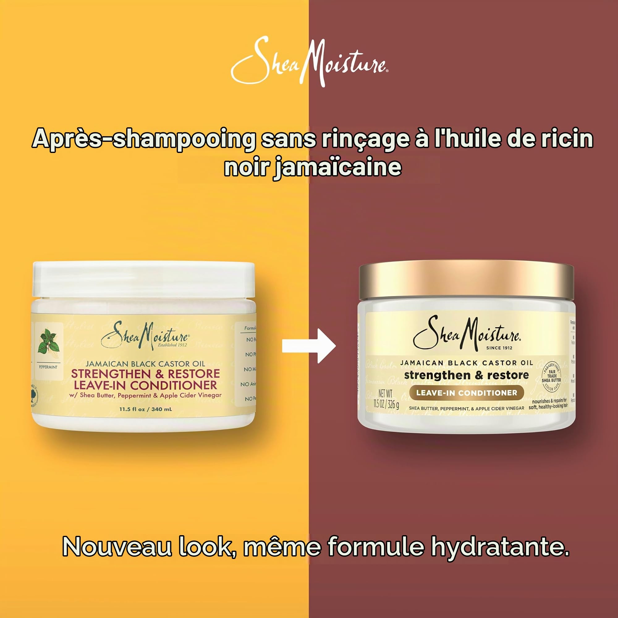 Shea Moisture Jamaican Black Castor Oil soin sans rinçage 340 ml