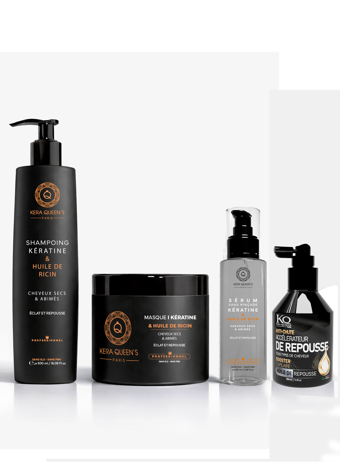 Kera Queen's Rituel Ricin Éclat & Repousse coffret 4 soins ricin