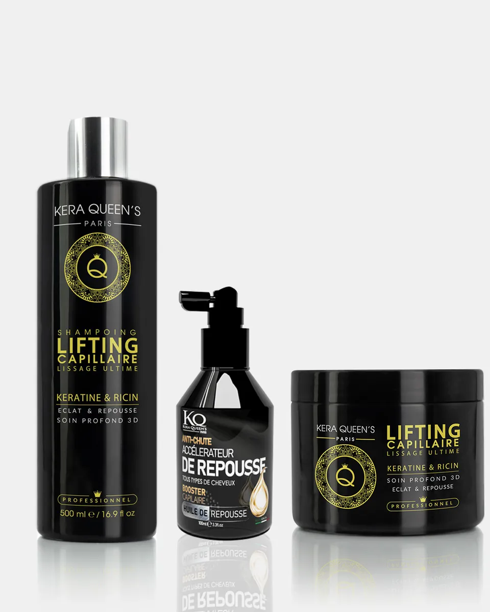 Kera Queen's Lifting Kératine Intense coffret ricin + booster