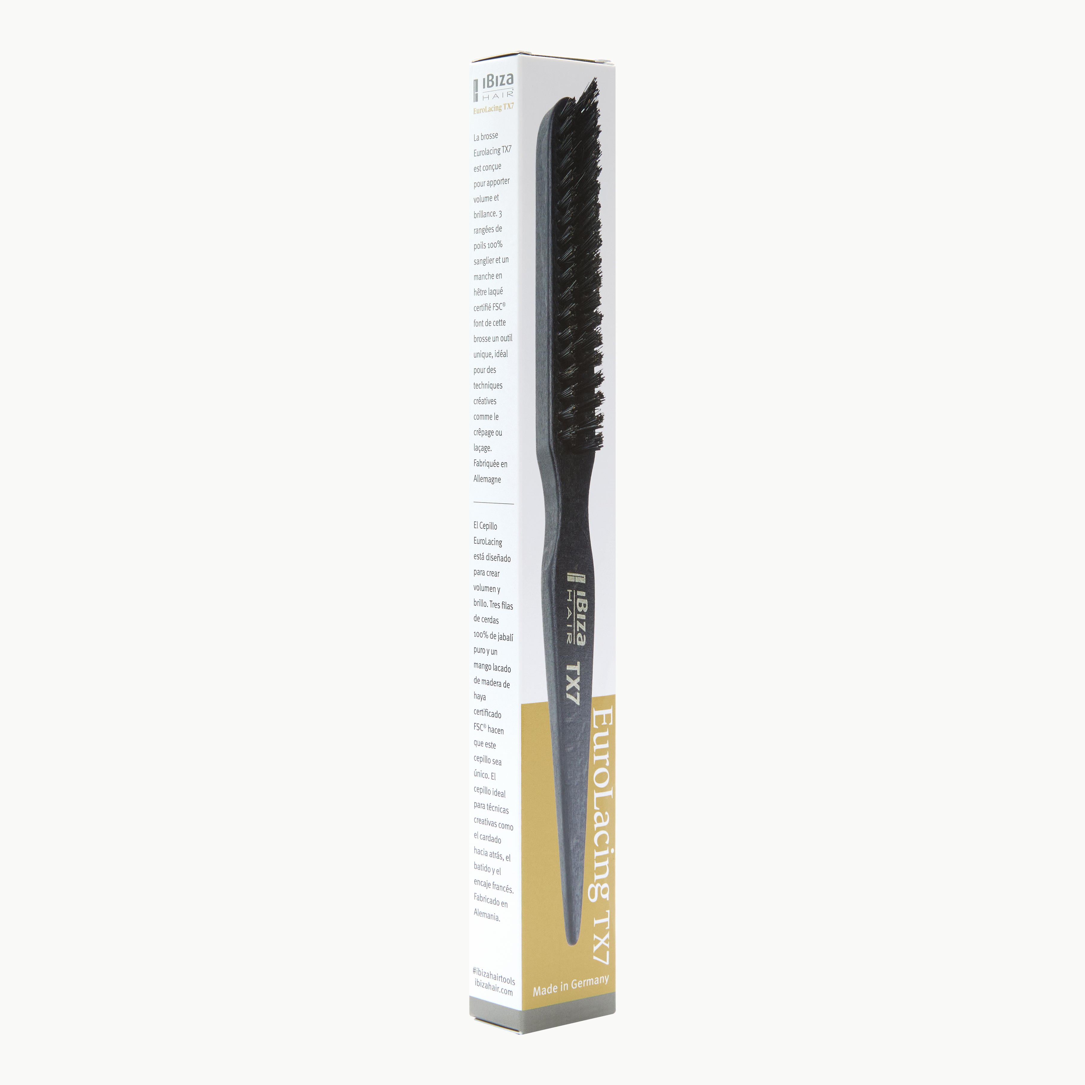 Ibiza Hair EuroLacing TX7 brosse crêpage sanglier