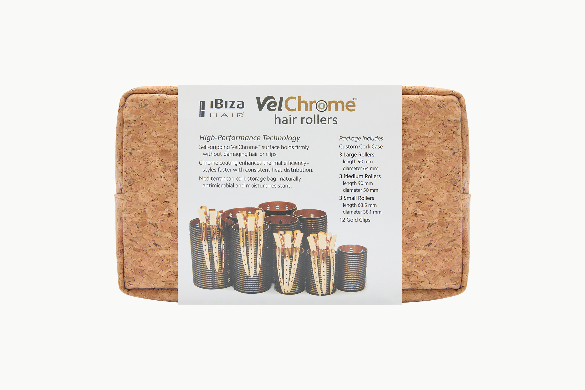 Ibiza Hair VelChrome bigoudis velcro thermiques 9 pinces