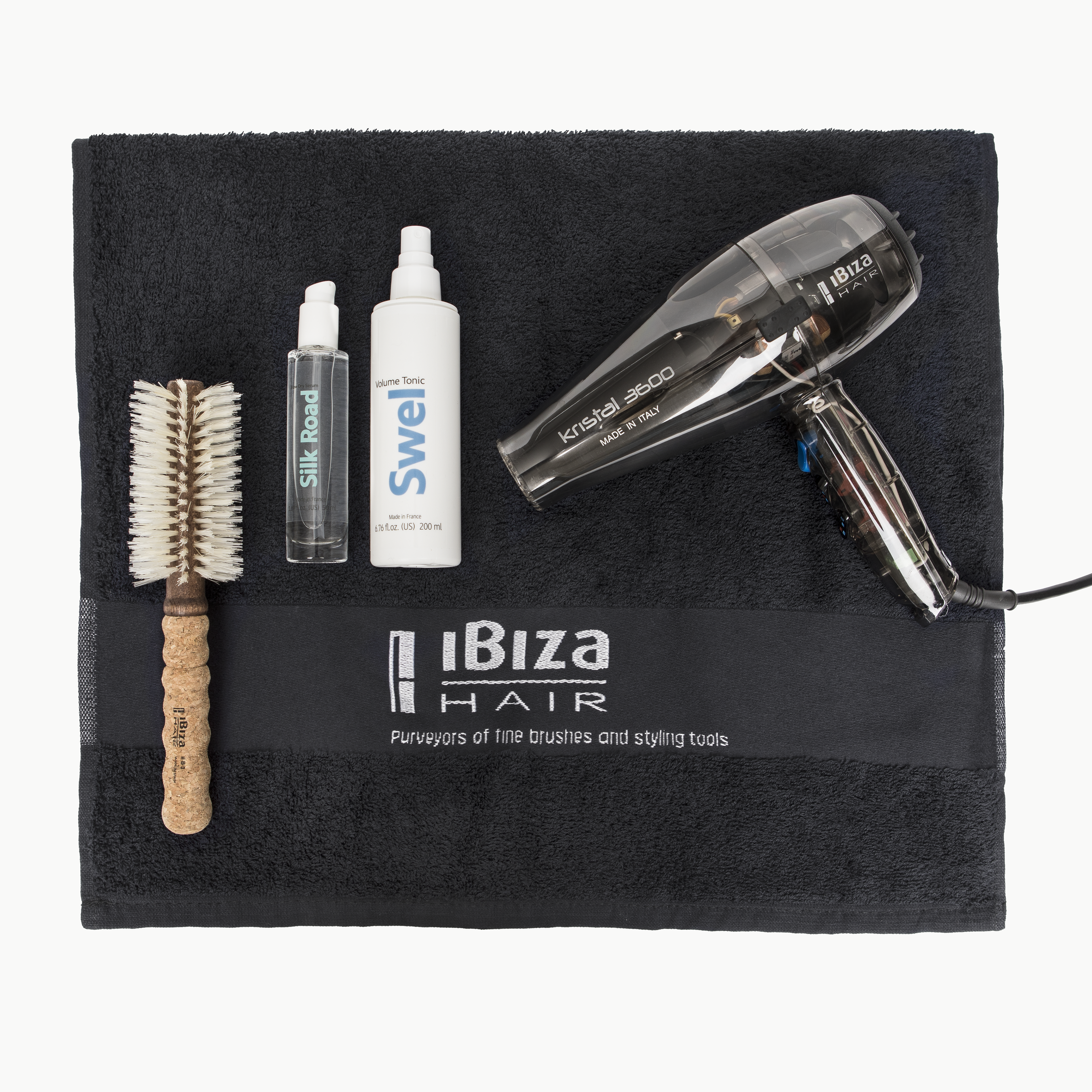 Ibiza Hair Salon Towels serviette salon noire coton bio 10x11