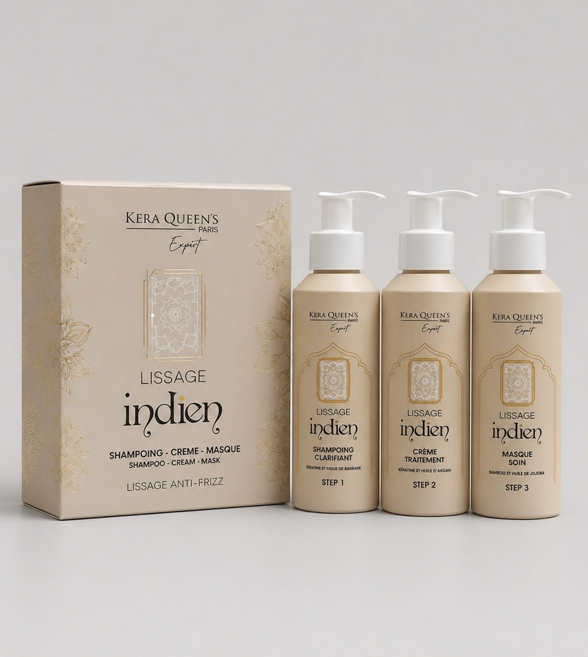 Kera Queen's Lissage Indien Anti-Frizz kit 3x150ml amla