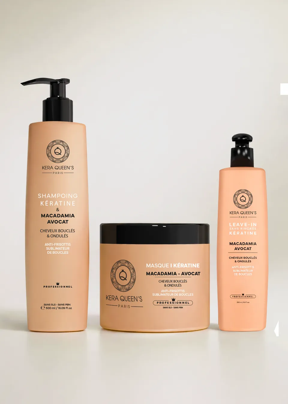 Kera Queen's Rituel Macadamia kit trio cheveux bouclés
