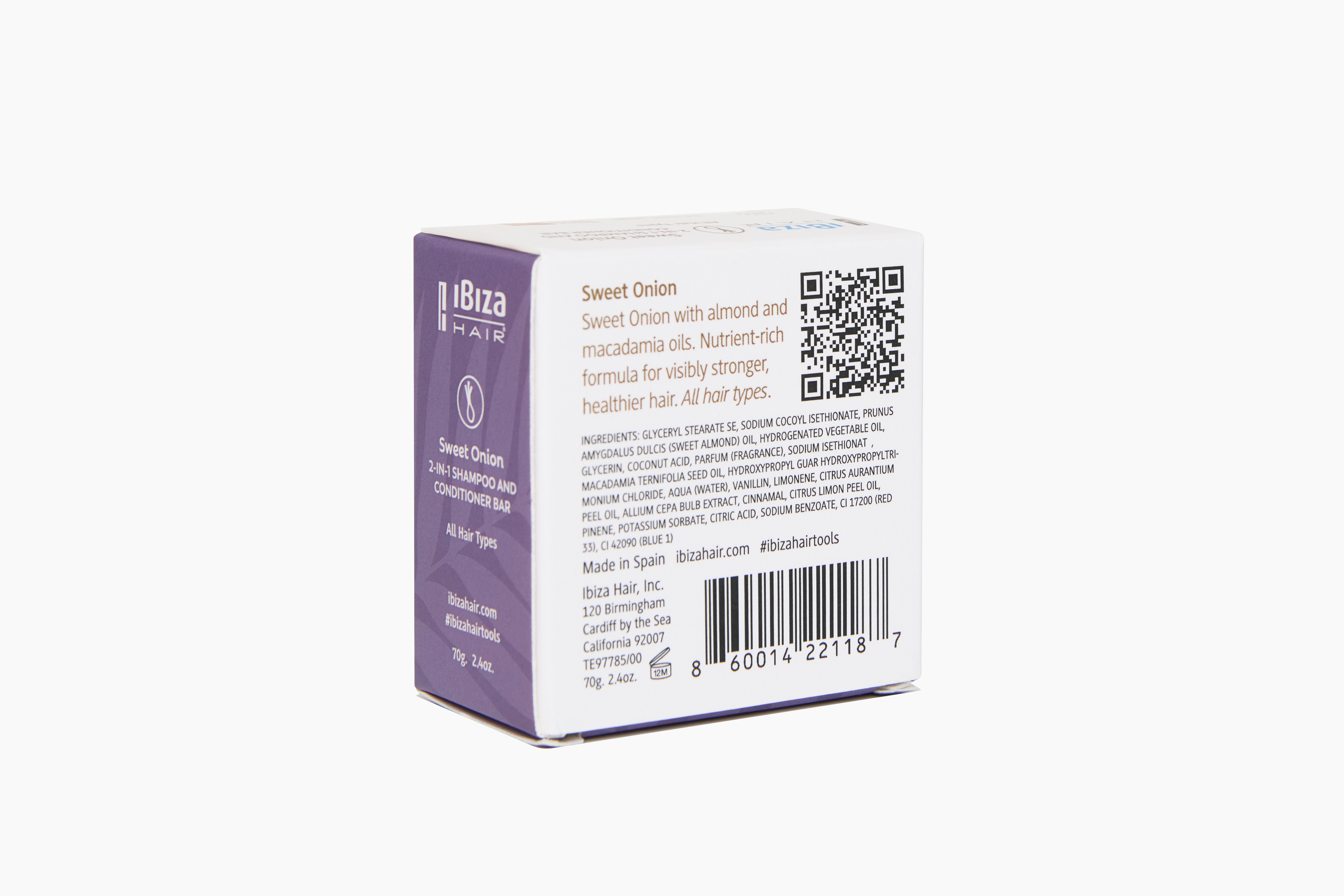 Ibiza Hair Sweet Onion shampoing solide 2-en-1 70 g amande