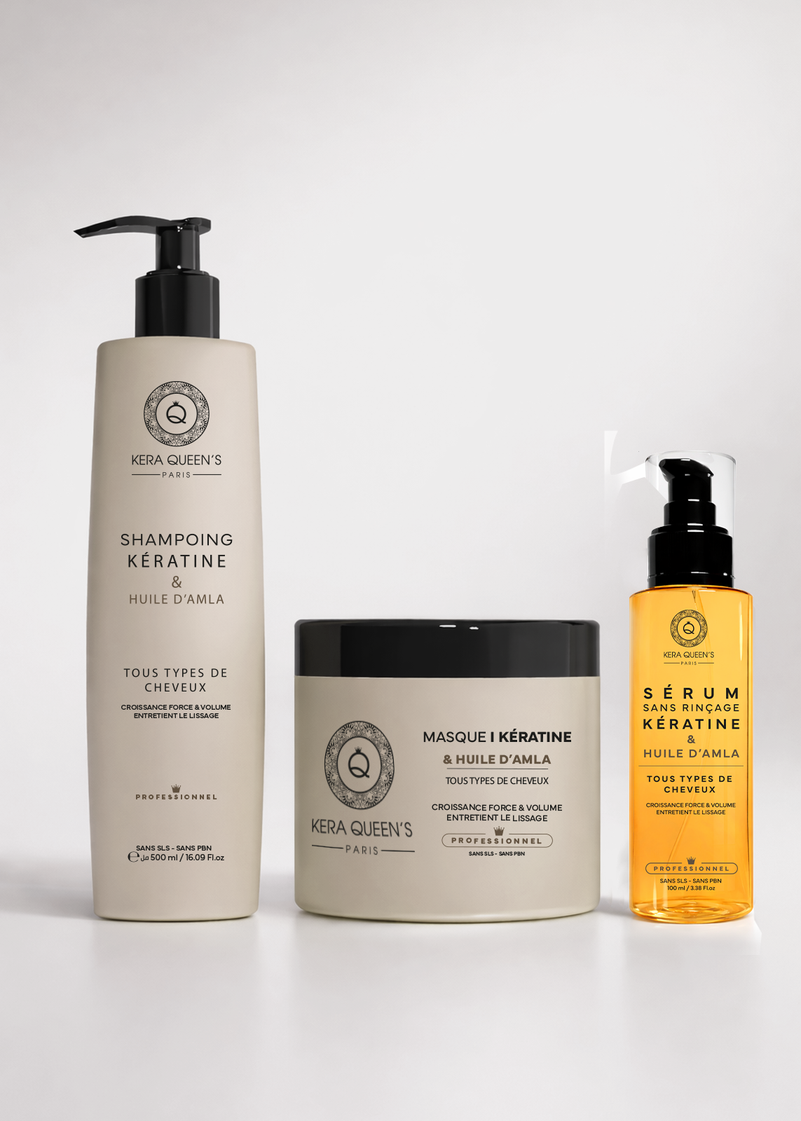 Kera Queen's Rituel Amla kit trio huile d'amla cheveux bruns