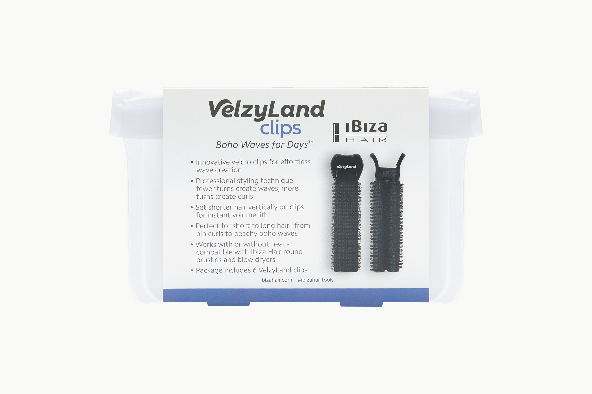Ibiza Hair VelzyLand Clips 6 pinces velcro vagues bohème