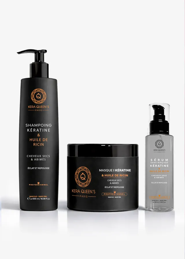 Kera Queen's Rituel Ricin kit trio pousse cheveux abîmés